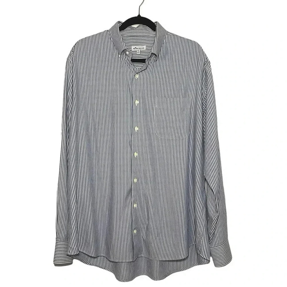 Peter Millar Men’s Striped Button Down Dress Shirt Blue & White Size XL - Picture 1 of 7